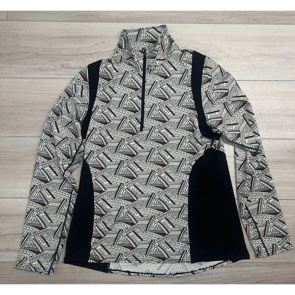 Kerrits Equestrian Long Sleeve Horses Print 1/4 Zip Shirt Women's Large L